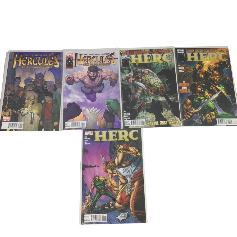Hercules Fall of an Avenger 2010 1 and 2 and Herc 1, 2, 6.1 Five Comic Bundle